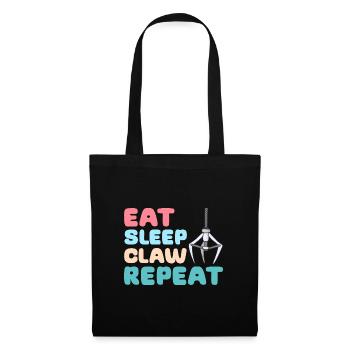 eat sleep claw repeat Design for a fan of claw - Stoffbeutel - Schwarz - Vorne