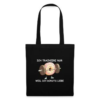Beignet de bodybuilder - Sac en tissu - noir - Devant