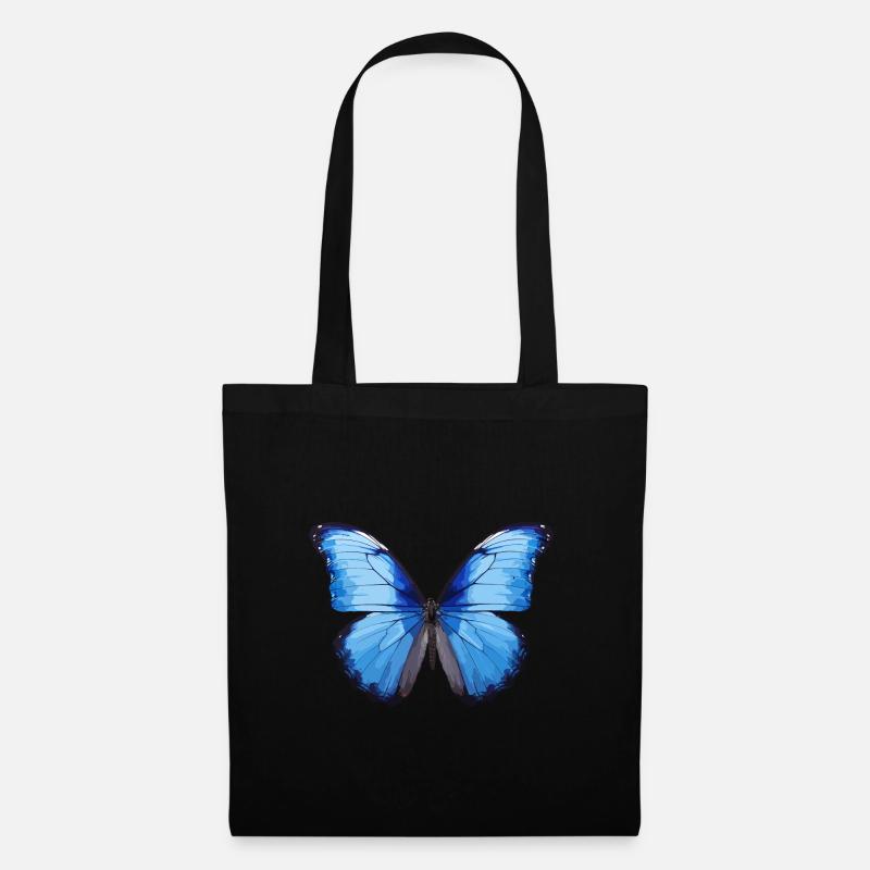 Blauer Morpho-Schmetterling - Stoffbeutel - Schwarz