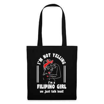 Filipino Girl Design für stolze Pinays - Stoffbeutel - Schwarz - Vorne