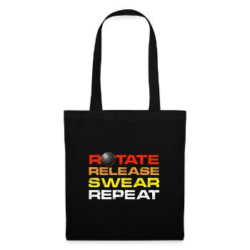 rotation, relâchement, jurer, répéter Conception pour un lancer de poids - Sac en tissu - noir - Devant