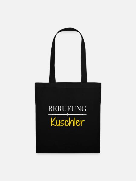 Berufung Kuschler - Lustige Sprüche - Stoffbeutel - Schwarz