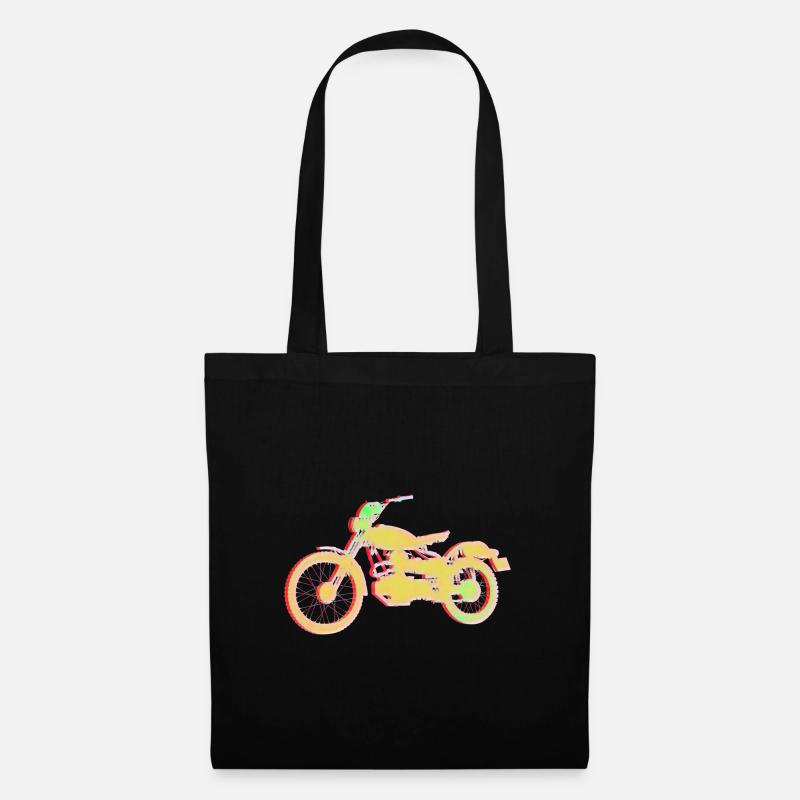 Motorcycle Biker colorful gift - Tote Bag - black