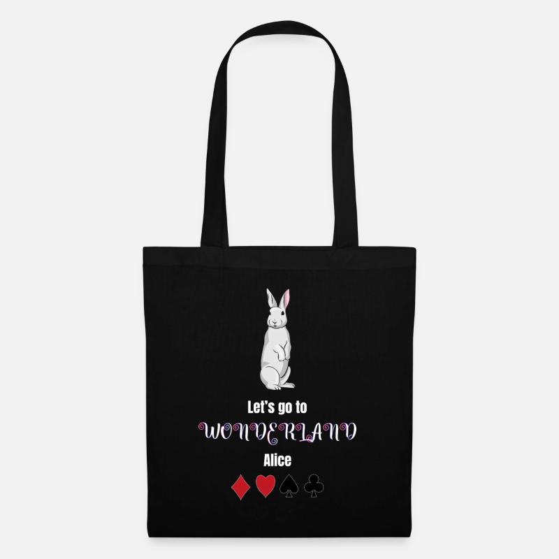 Alice im Wunderland - Stoffbeutel - Schwarz