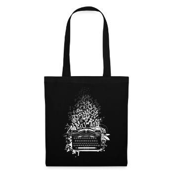 une vieille machine à écrire avec des lettres - Sac en tissu - noir - Devant