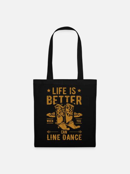 Line Dance - Stoffbeutel - Schwarz