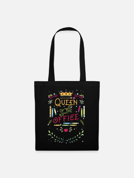 Queen office gift/Lustig/Spruch/Geschenk/idee - Stoffbeutel - Schwarz