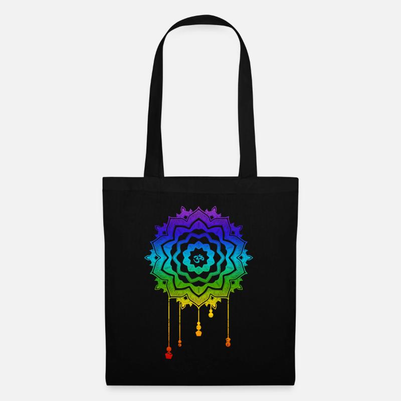 Chakra Mandala Om - Sac en tissu - noir