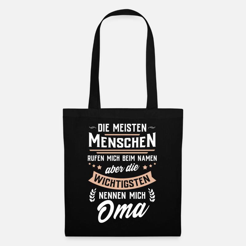 Die wichtigsten Menschen nennen mich Oma - Stoffbeutel - Schwarz