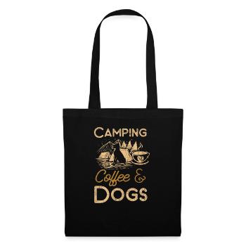 Camping Caravane Camper Nature Chien idée cadeau - Sac en tissu - noir - Devant