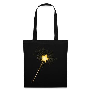golden star magic wand for fairies to conjure - Tote Bag - black - Front