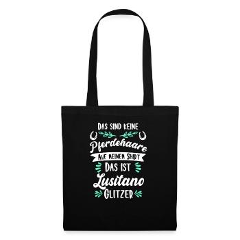 Lustiges Lusitano Pferd Geschenk - Stoffbeutel - Schwarz - Vorne