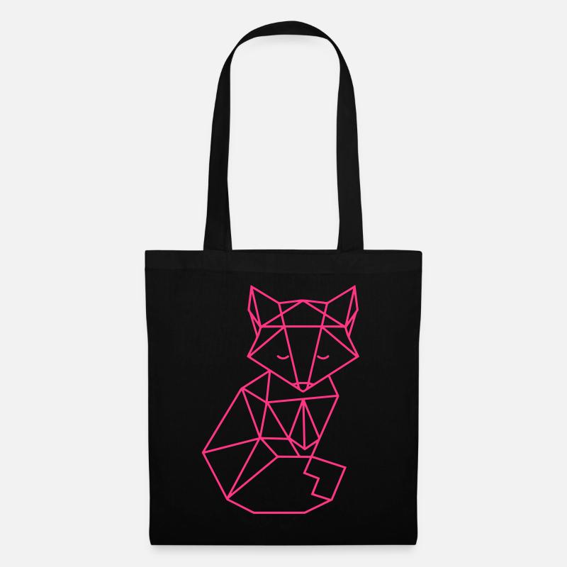 Origami-Fuchs - Stoffbeutel - Schwarz