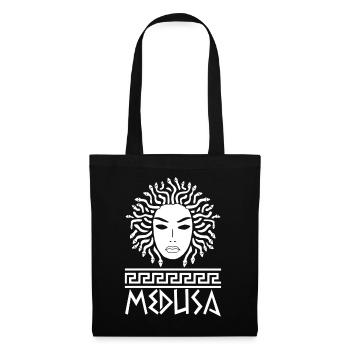 Femme aux cheveux de serpents (blanc) - Sac en tissu - noir - Devant