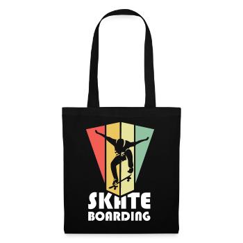 skateboarding classic retro vintage skater skate - Stoffbeutel - Schwarz - Vorne