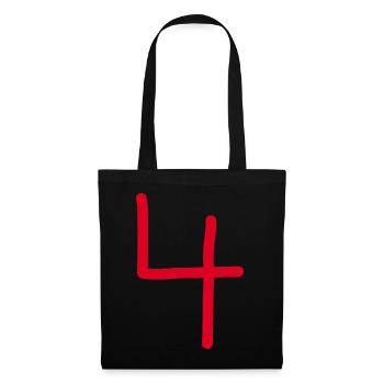 4 Number four number black birthday - Tote Bag - black - Front