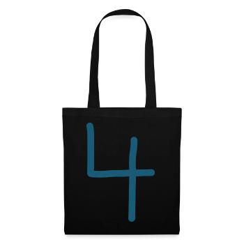 4 Number four number birthday - Tote Bag - black - Front