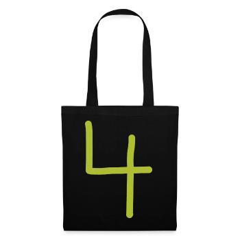 4 Number four number green birthday - Tote Bag - black - Front