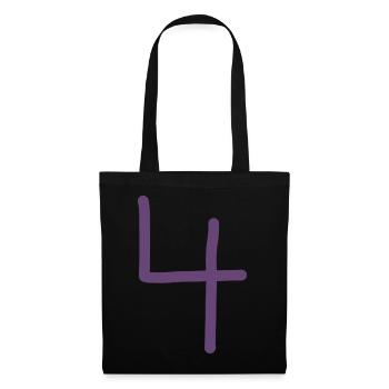 4 Number four number purple birthday - Tote Bag - black - Front