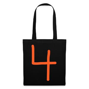4 Number four number orange birthday - Tote Bag - black - Front