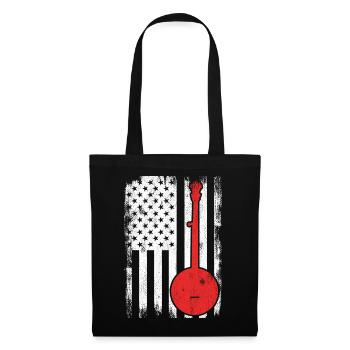 USA Patriotischer Banjospieler - Stoffbeutel - Schwarz - Vorne