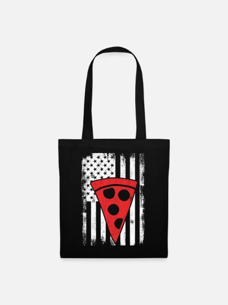 USA Pizza - Stoffbeutel - Schwarz