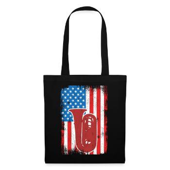 Tubaspieler US Flagge - Stoffbeutel - Schwarz - Vorne