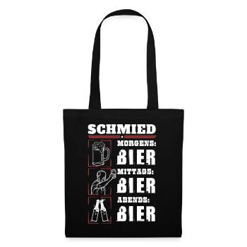 Mein Tagesablauf als Schmied - Stoffbeutel - Schwarz - Vorne