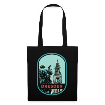 Illustration: Hofkirche Cathedral, Dresden - Tote Bag - black - Front