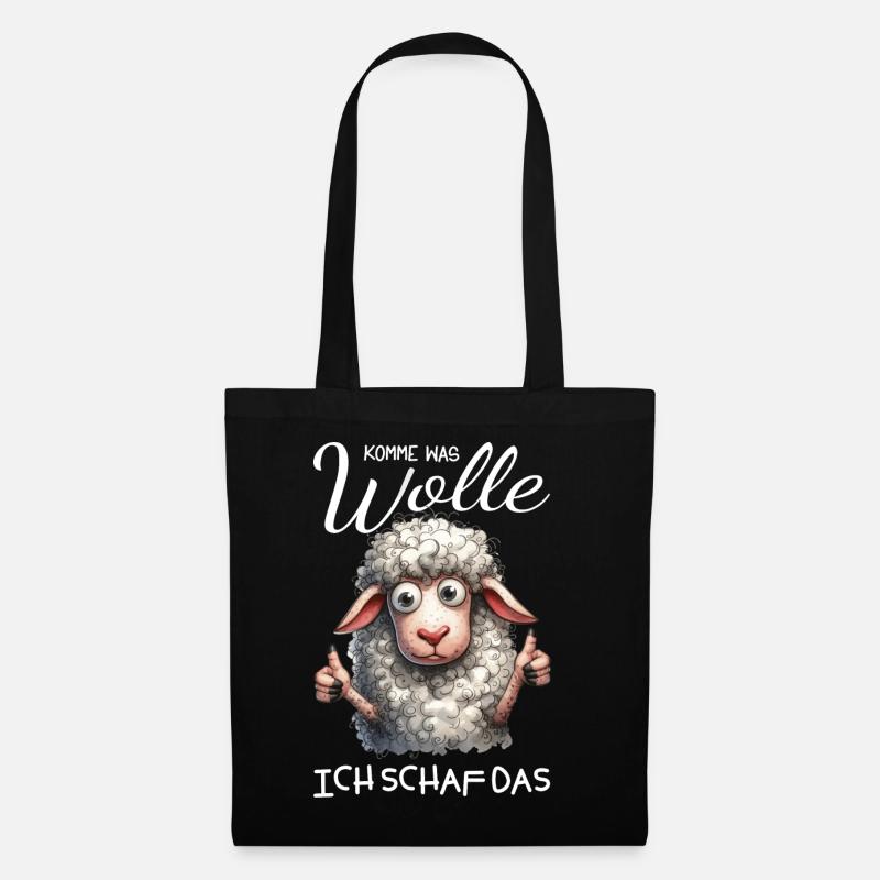 Komm Wolle Ich Schaf Das - Stoffbeutel - Schwarz