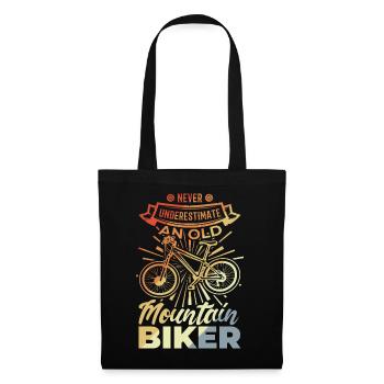 Never Underestimate A Old Mountain Biker - Stoffbeutel - Schwarz - Vorne