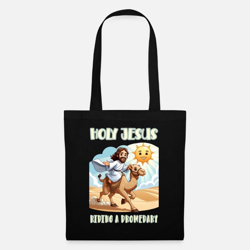 Holy Jesus riding a dromedary - Stoffbeutel - Schwarz