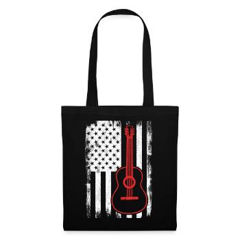 4th of July Guitar United States - Tote Bag - black - Front