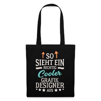 So sieht ein richtig cooler Grafikdesigner aus - Stoffbeutel - Schwarz - Vorne