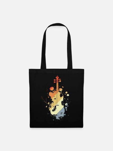 Violine Retro - Stoffbeutel - Schwarz