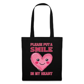 Please put a smile in my heart - Tote Bag - black - Front