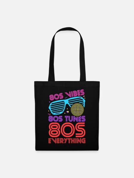 80s Vibes Tunes Everything - Stoffbeutel - Schwarz