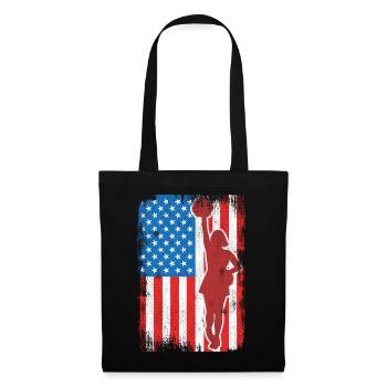 USA Patriotische Cheerleaderin - Stoffbeutel - Schwarz - Vorne