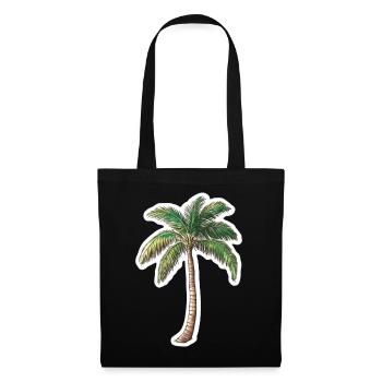 Palmier - Sac en tissu - noir - Devant