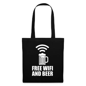 Wi-Fi gratuit et logo de la bière - Sac en tissu - noir - Devant
