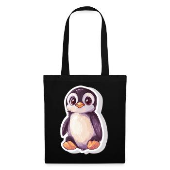 Pinguin - Stoffbeutel - Schwarz - Vorne