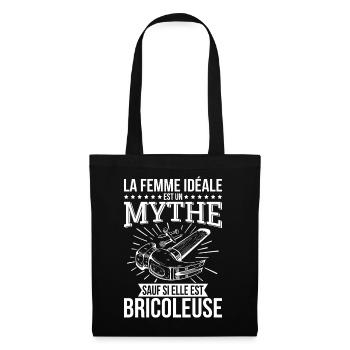 La femme idéale mythe sauf si elle est bricoleuse - Sac en tissu - noir - Devant