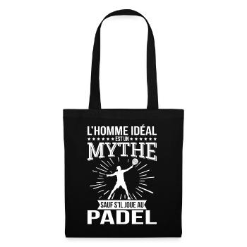 L'Homme idéal un mythe sauf s’il joue au padel - Sac en tissu - noir - Devant