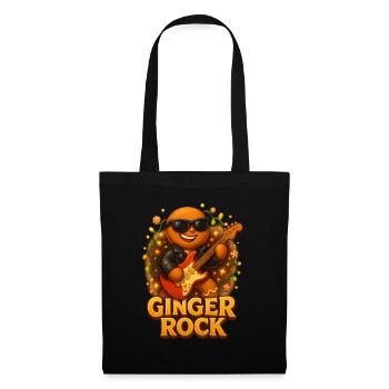 Gingerbread with Guitar Rock n Roll - Tote Bag - black - Front