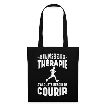 No Need for Therapy I Need to Run - Tote Bag - black - Front