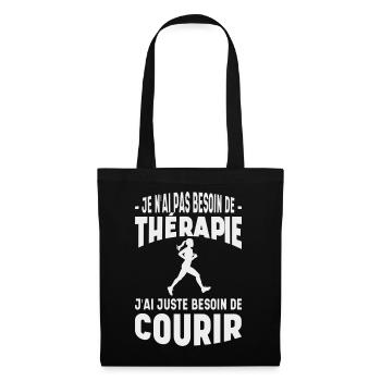 No Need for Therapy I Need to Run - Tote Bag - black - Front