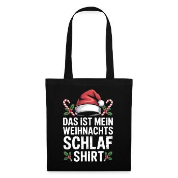 Mein Weihnachts Schlafshirt - Stoffbeutel - Schwarz - Vorne