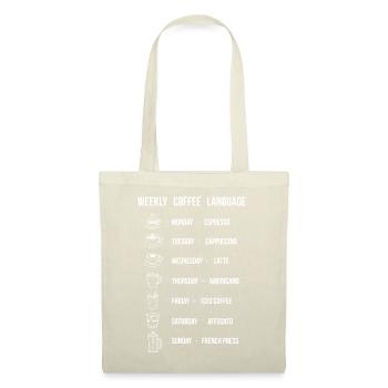 Schéma hebdomadaire du langage du café - Sac en tissu - nature - Devant