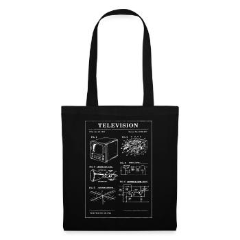 Plan de télévision rétro - Sac en tissu - noir - Devant
