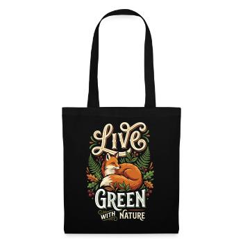 Live Green with Nature – Fox in the Forest - Tote Bag - black - Front